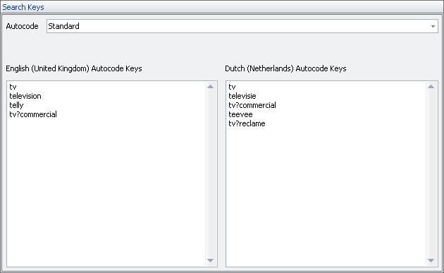 Translate Autocode Keys