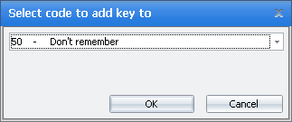 Select Code To Add Key To